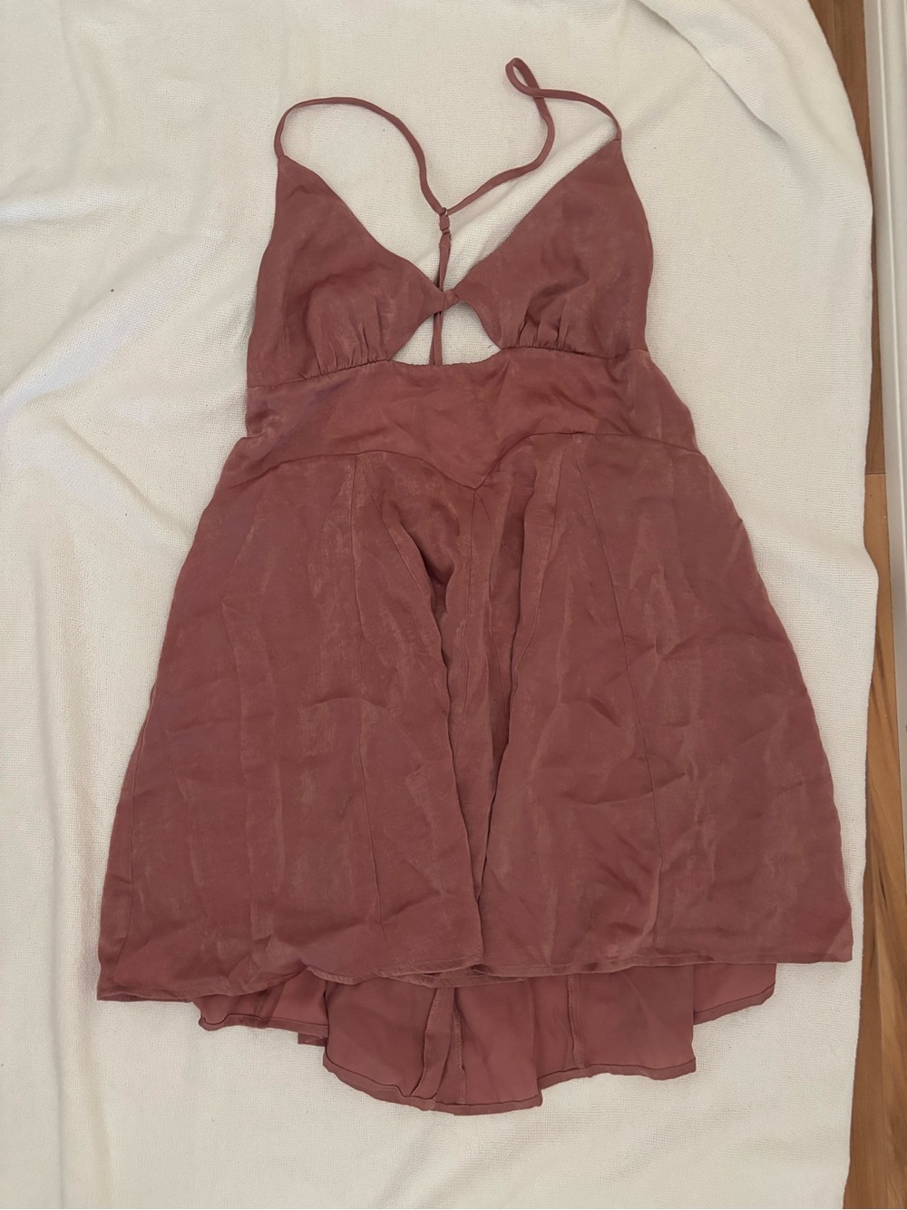 Women's Dusty Rose Halter Cutout Dress